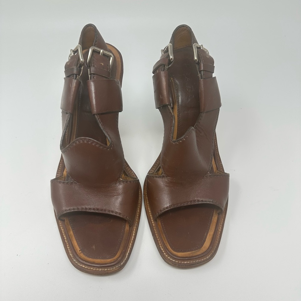 PRADA Pumps Sandals Brown Women's EU 38/US8 - Picture 2 of 16